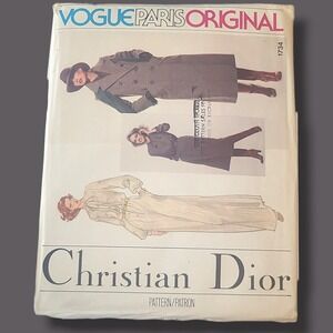 Vogue Paris Original 1734 Christian Dior Coat Dress Pattern Uncut FF VTG